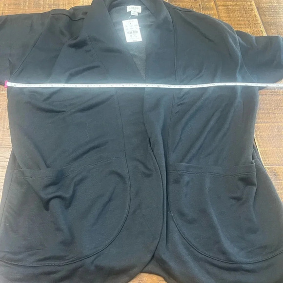 NEW J Crew Black Knit Wrap Cardigan Sweater- Large - Picture 6 of 8